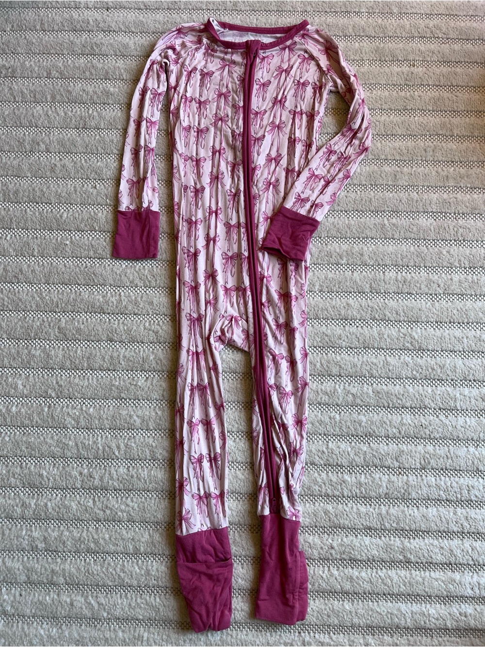 Dream Big Little Pink Bow Bamboo Zippy Pajamas 3T